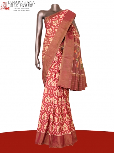 Pure Handloom Patola Ikat Silk Saree